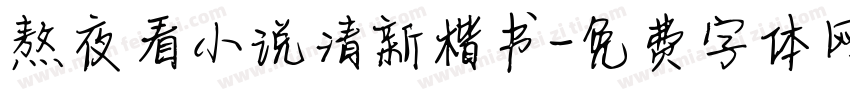 熬夜看小说清新楷书字体转换