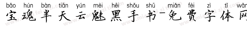 宝魂半天云魅黑手书字体转换
