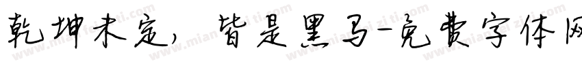 乾坤未定，皆是黑马字体转换