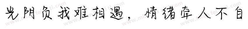 光阴负我难相遇，情绪牵人不自由。字体转换