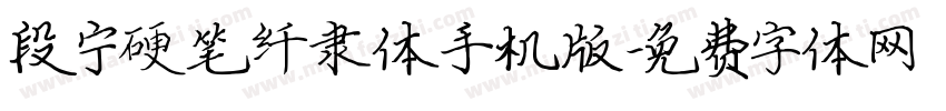 段宁硬笔纤隶体手机版字体转换