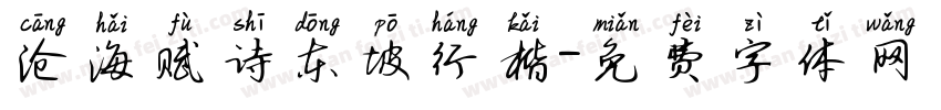 沧海赋诗东坡行楷字体转换