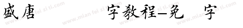 盛唐楷书两万字教程字体转换