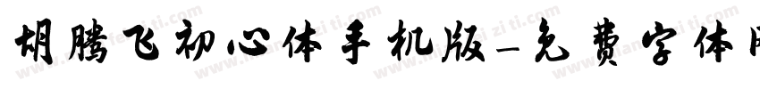 胡腾飞初心体手机版字体转换