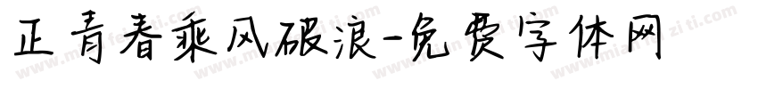 正青春乘风破浪字体转换