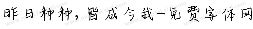 昨日种种，皆成今我字体转换