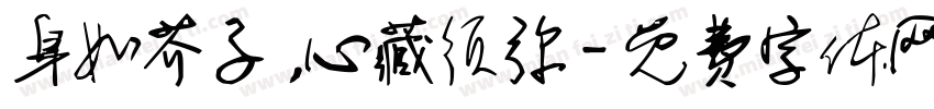 身如芥子，心藏须弥字体转换