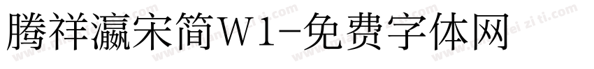 腾祥瀛宋简W1字体转换