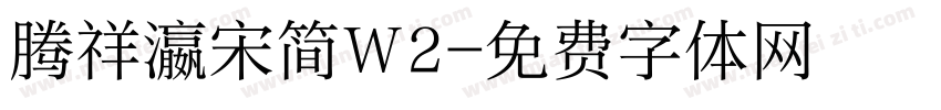 腾祥瀛宋简W2字体转换