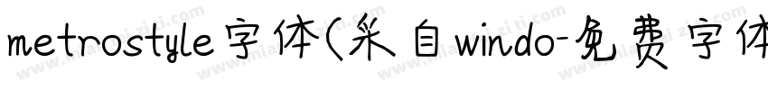 metrostyle字体(采自windo字体转换
