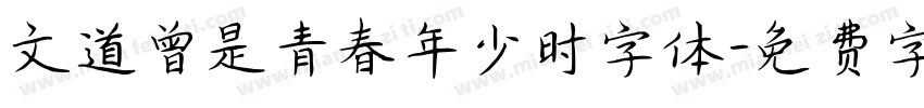 文道曾是青春年少时字体字体转换