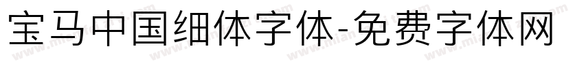 宝马中国细体字体字体转换