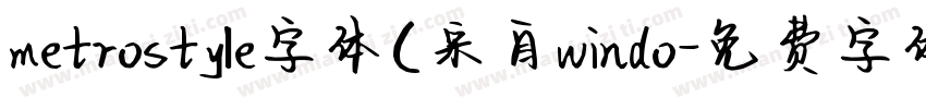 metrostyle字体(采自windo字体转换