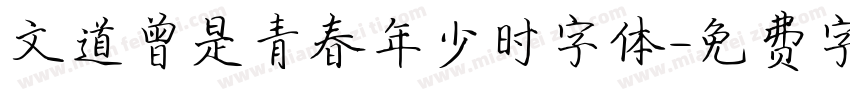 文道曾是青春年少时字体字体转换
