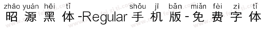 昭源黑体-Regular手机版字体转换