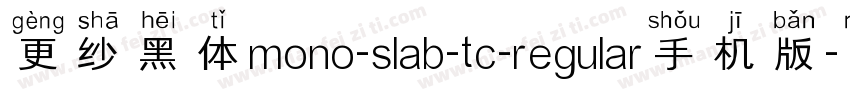 更纱黑体mono-slab-tc-regular手机版字体转换