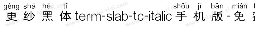 更纱黑体term-slab-tc-italic手机版字体转换