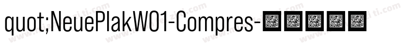 quot;NeuePlakW01-Compres字体转换