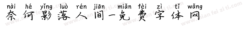 奈何影落人间字体转换