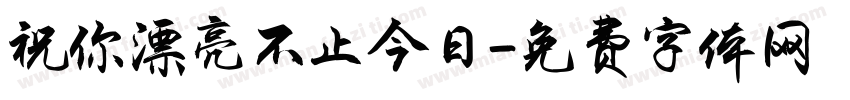 祝你漂亮不止今日字体转换