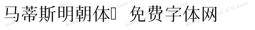 马蒂斯明朝体字体转换