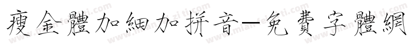 瘦金体加细加拼音字体转换