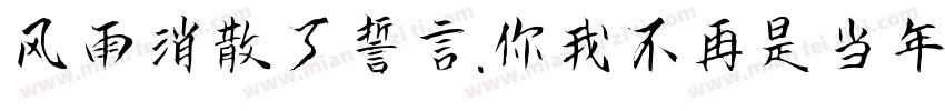 风雨消散了誓言.你我不再是当年.字体转换