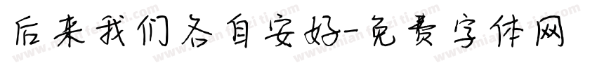 后来我们各自安好字体转换
