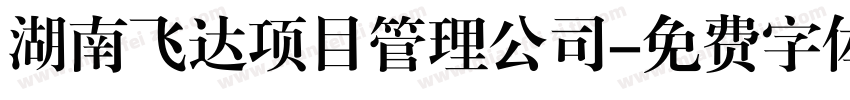 湖南飞达项目管理公司字体转换