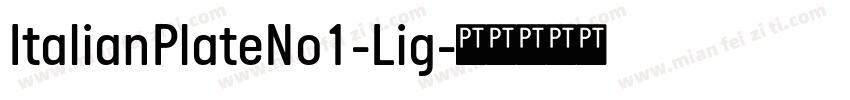 ItalianPlateNo1-Lig字体转换