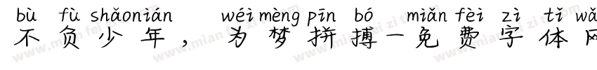 不负少年，为梦拼搏字体转换