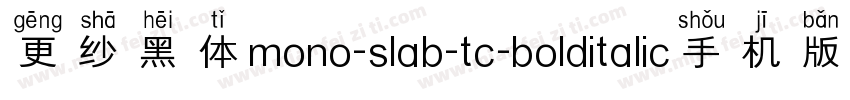 更纱黑体mono-slab-tc-bolditalic手机版字体转换