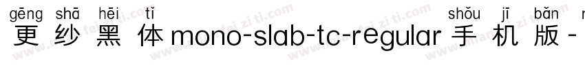 更纱黑体mono-slab-tc-regular手机版字体转换