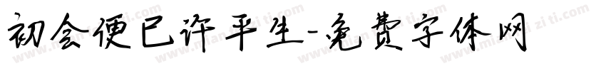初会便已许平生字体转换