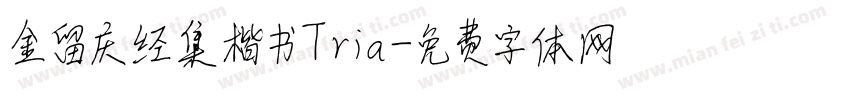 金留庆经集楷书Tria字体转换