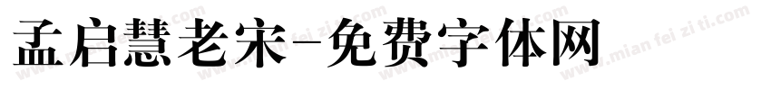 孟启慧老宋字体转换