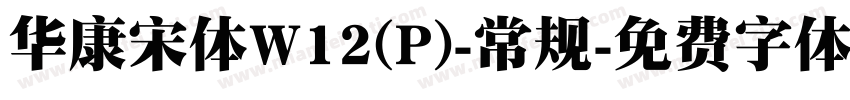 华康宋体W12(P)-常规字体转换