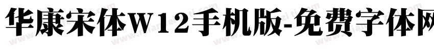 华康宋体W12手机版字体转换