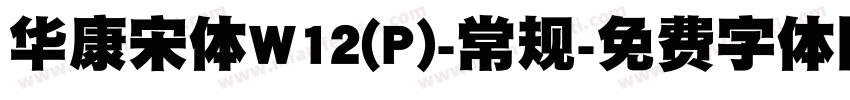 华康宋体W12(P)-常规字体转换