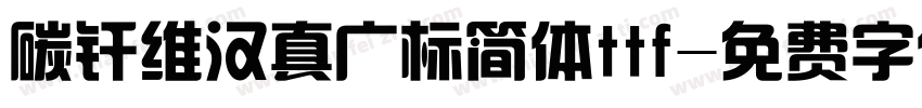 碳纤维汉真广标简体ttf字体转换