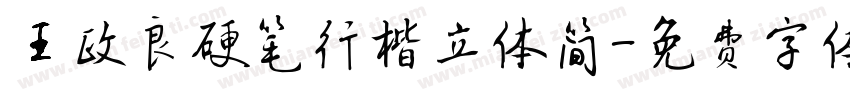 王政良硬笔行楷立体简字体转换
