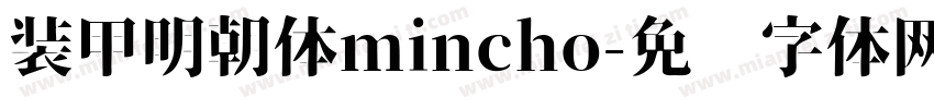 装甲明朝体mincho字体转换