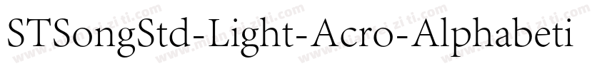 STSongStd-Light-Acro-Alphabetic字体转换