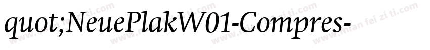 quot;NeuePlakW01-Compres字体转换