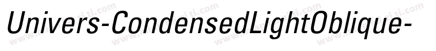Univers-CondensedLightOblique字体转换