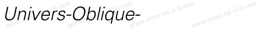 Univers-Oblique字体转换