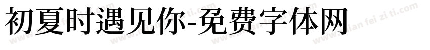 初夏时遇见你字体转换