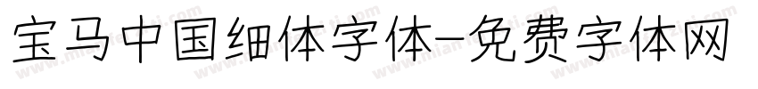 宝马中国细体字体字体转换