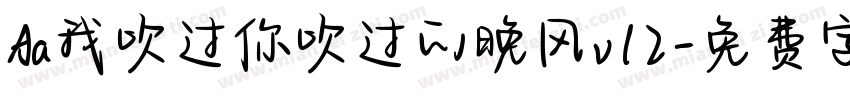 Aa我吹过你吹过的晚风v12字体转换