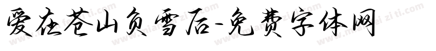 爱在苍山负雪后字体转换